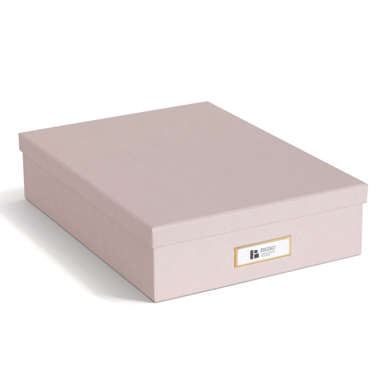Storage box A4 +, BIGSO OSKAR RESTORE, 35 x 26 x H 8,5 cm, Rose