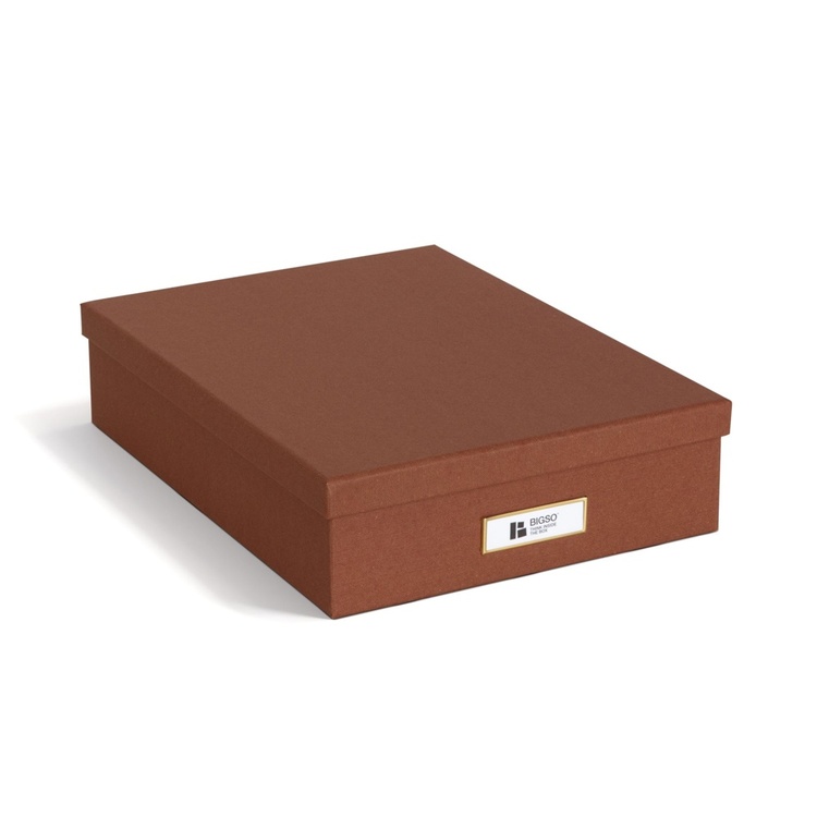 Storage box A4 +, BIGSO OSKAR RESTORE, 35 x 26 x H 8,5 cm, Sienna