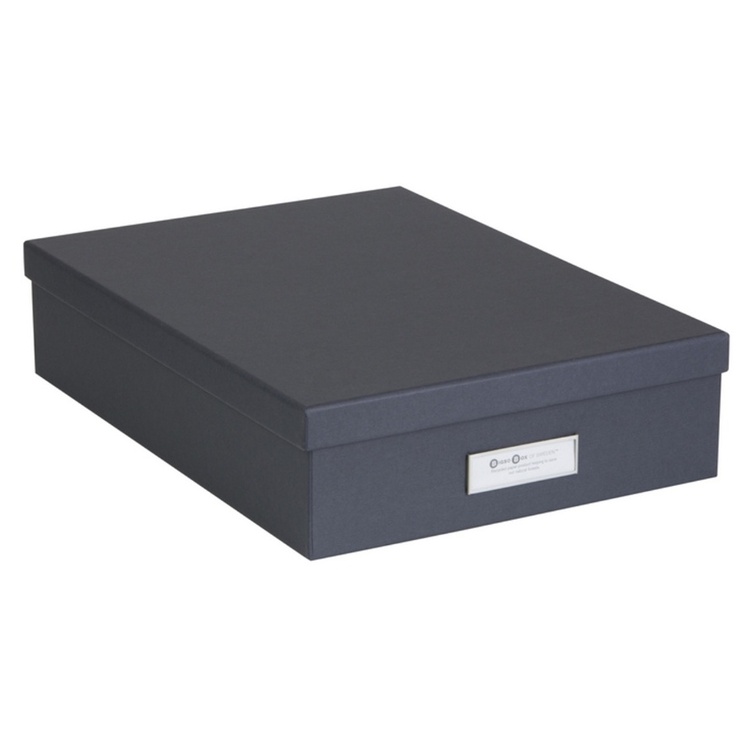 Storage box A4 +, BIGSO OSKAR, 35 x 26 x H 8,5 cm, Dark Grey