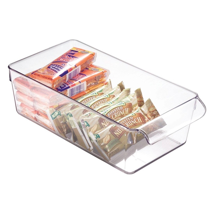 Storage box with handle, PULLZ MEDIUM ORGANISER, 29,2 x 15,2 x H 9 cm, Transparent