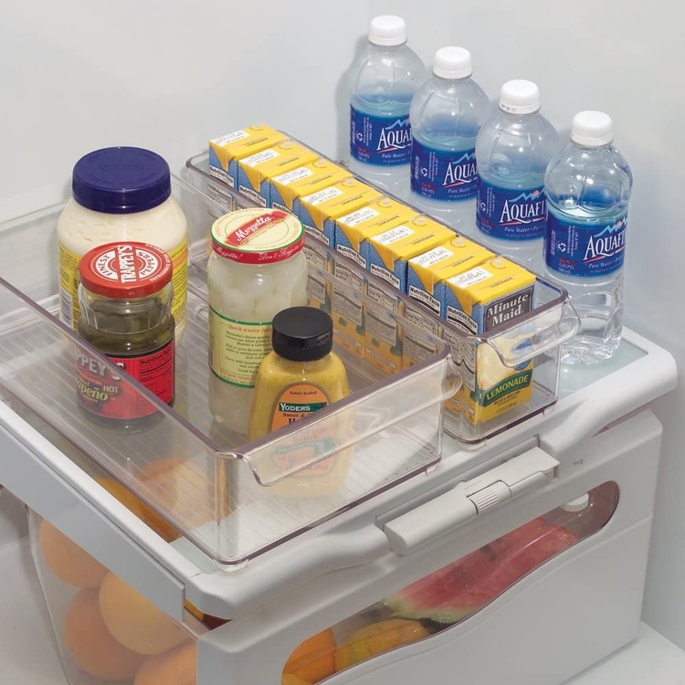 Storage box with handle, PULLZ BINZ, 20 x 37 x H 10 cm, Transparent