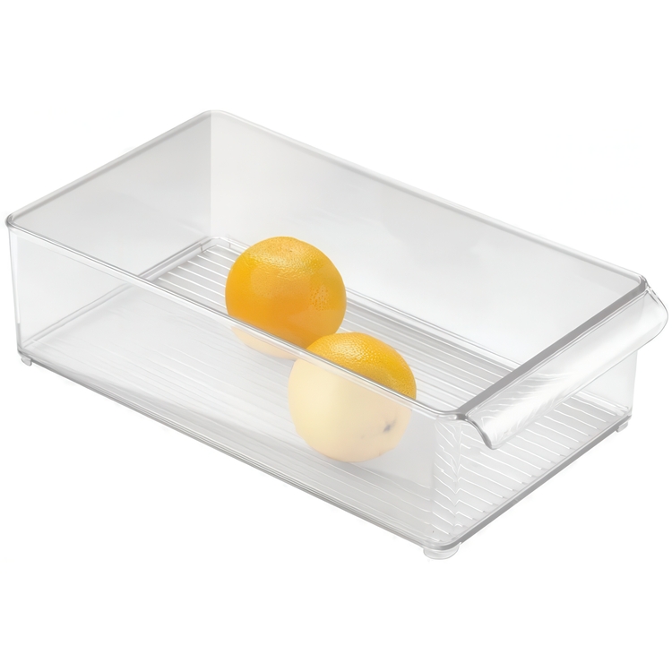 Storage box with handle, PULLZ BINZ, 20 x 37 x H 10 cm, Transparent