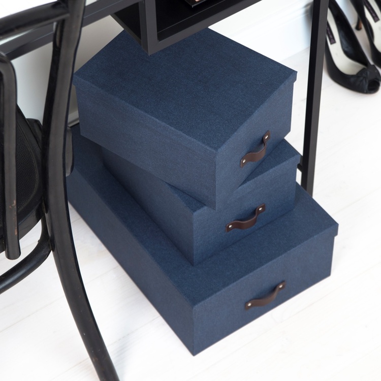 Storage boxes, Canvas Laminate, INGE, Set of 3