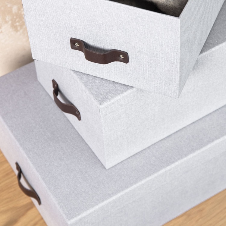 Storage boxes, Canvas Laminate, INGE, Set of 3