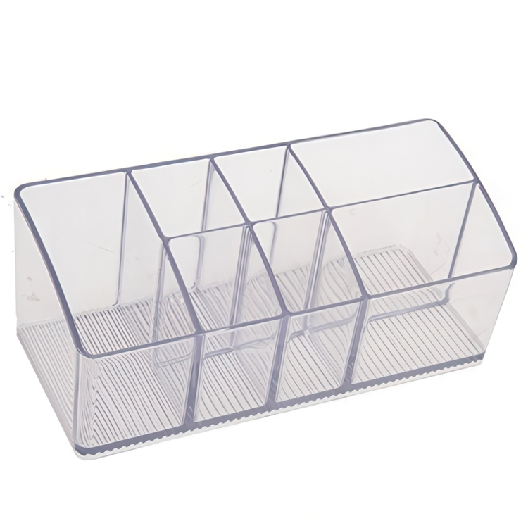 Storage Box with 7 compartments, IN CABINET ORGANIZER, 17,8 x 7,6 x H 7 cm. Transparent 