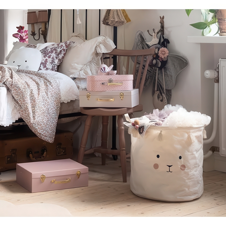 Storage Bag with tassels, BUNNY, JaBaDaBaDo, Ø 40 x H 40 cm, White