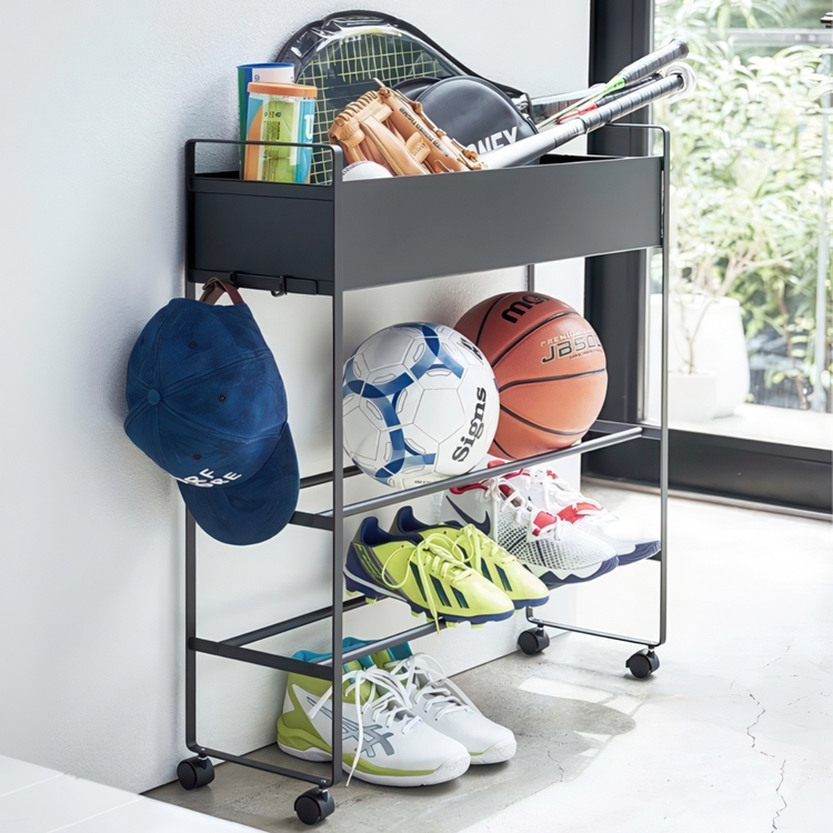 Storage Cart, ENTRYWAY TROLLEY, 75,5 x 22 x H 74,5 cm, Yamazaki