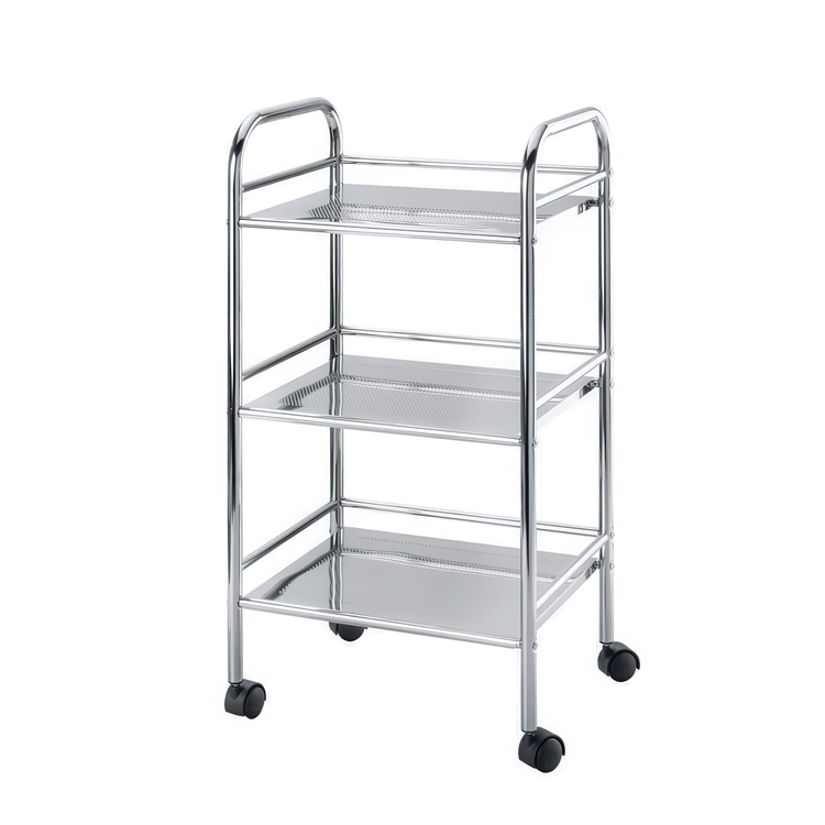 Storage trolley on wheels, EXCLUSIV HOUSHOLD WAGON, 41 x 32 x H 75 cm, Chrome