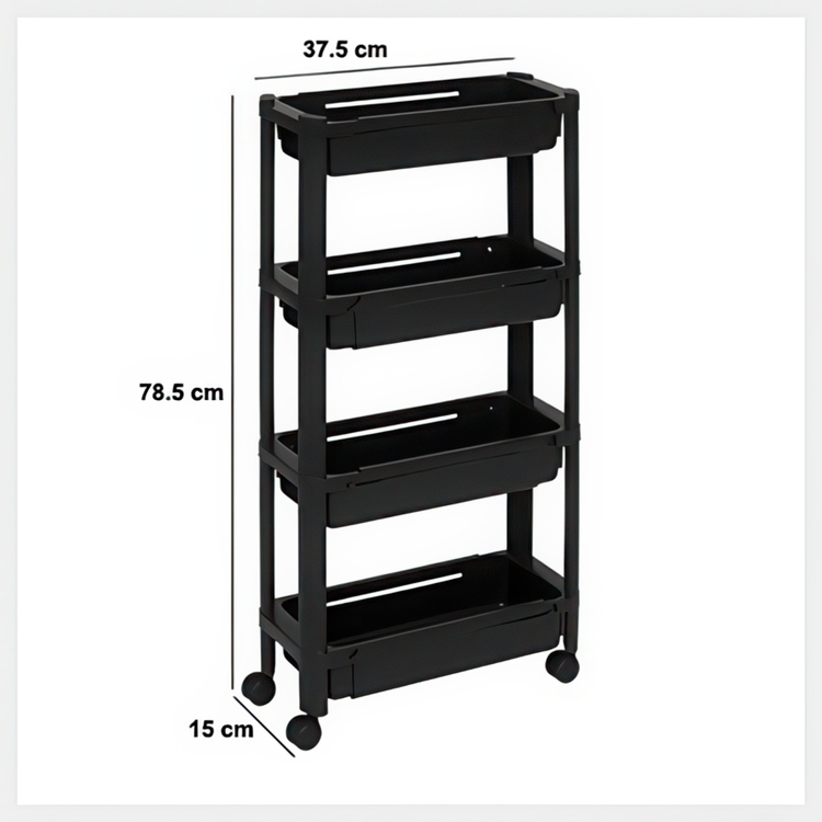 Storage trolley, 4 TIERS EXTEND TROLLEY, 37,5~60 x 15 x H 78,5 cm