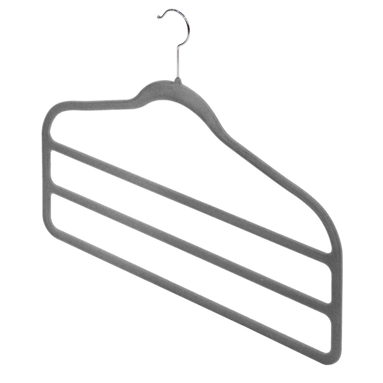 Hangers for pants, 3 Tier, Set of 2, VELVET ANTI-SLIP, 45 cm