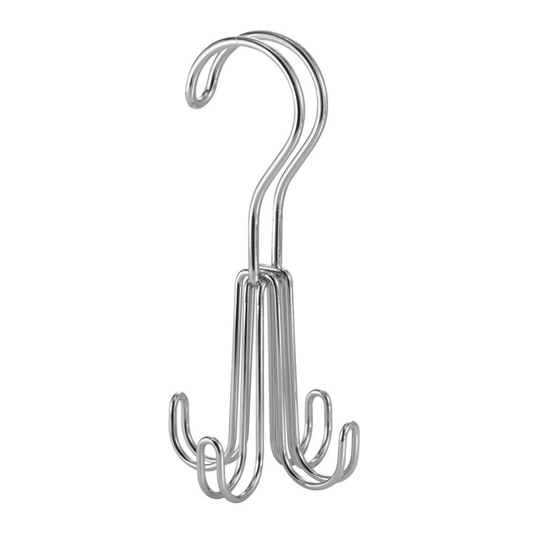 Hanger for necklaces and belts, QUAD HOOK, Silver