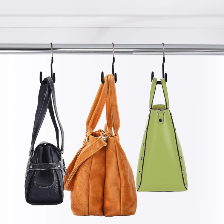 Hanger in metal for bags, MAWA PURSE HANGER, Silver/ Black