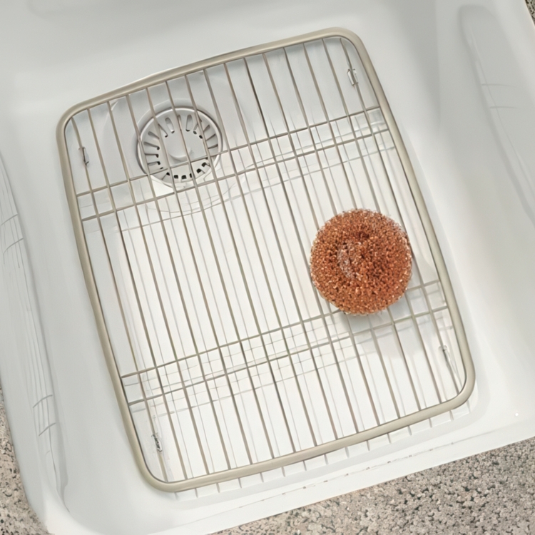 Sink Mat, SINK PROTECTOR GRID, 26 x 33 cm, Silver-white