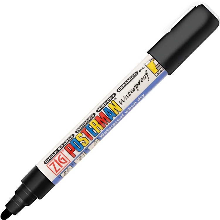 Chalk Marker, ZIG POSTERMAN MEDIUM, 2 mm, Black