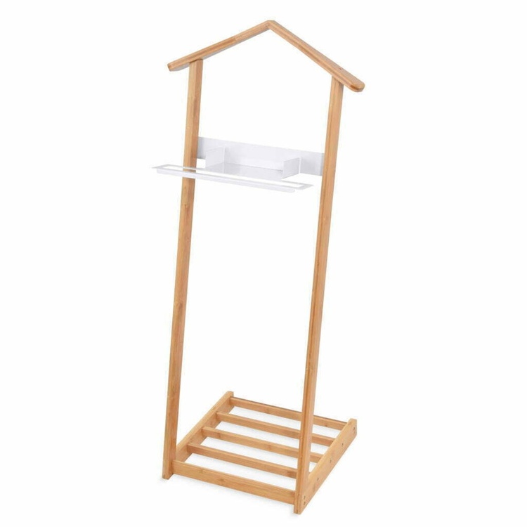 Clothes rack in Bamboo, VALET STAND, Nature / White