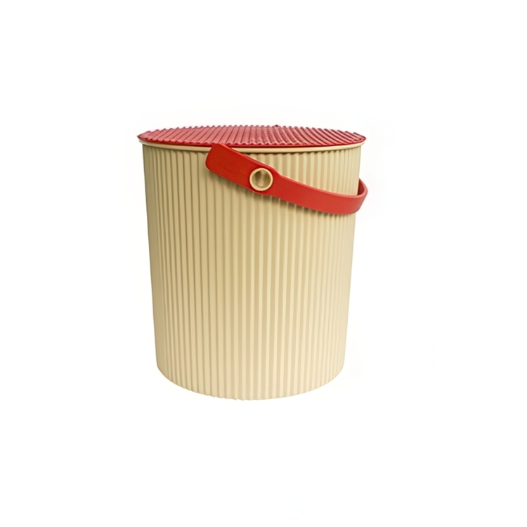 Bucket / basket with lid, LARGE OMNIOUTIL, 20L, Cafe au lait
