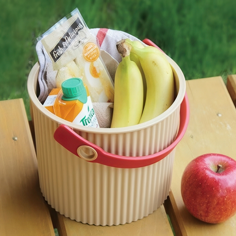 Bucket / basket with lid, SMALL OMNIOUTIL, 8L, Cafe au lait
