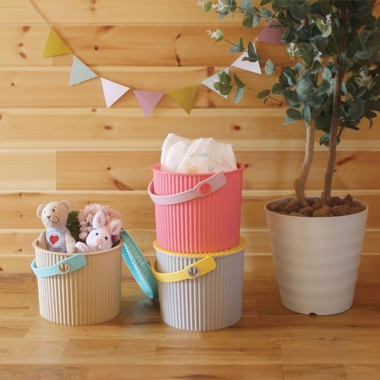 Bucket / basket with lid, MINI OMNIOUTIL, 4 L, Flamingo pink