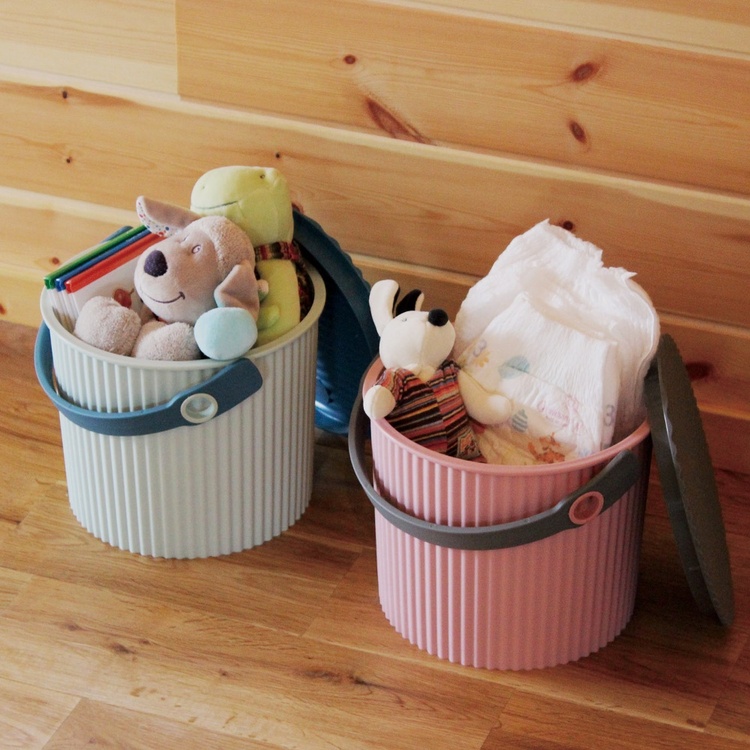 Bucket / basket with lid, MINI OMNIOUTIL, 4 L, Rose pink