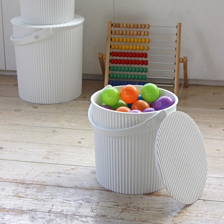 Bucket / basket with lid, LARGE OMNIOUTIL, 20L, White