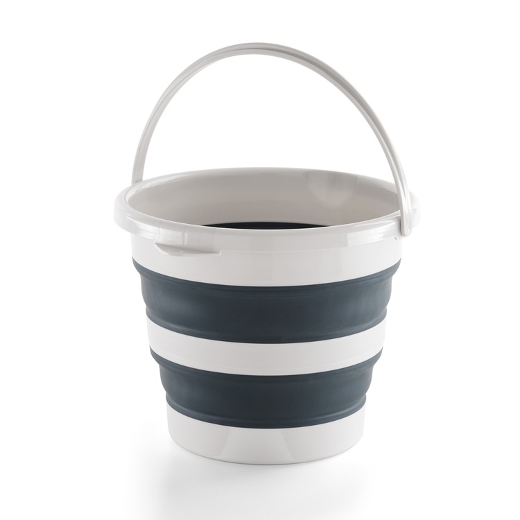 Collapsible bucket,12 L, PLEGABLE, Ø35x26 cm, Light grey / dark grey
