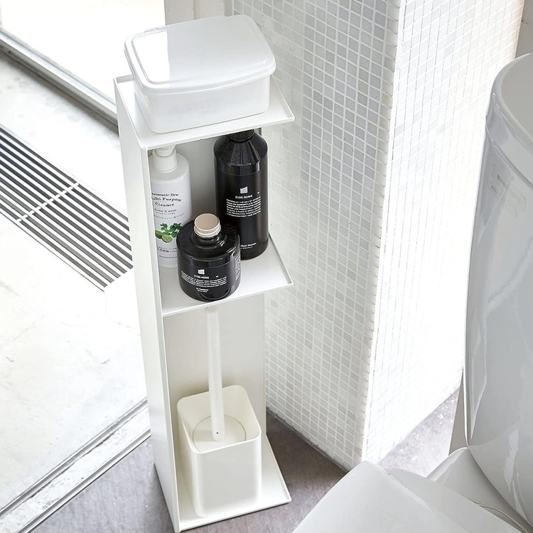 Shelf for toilet paper, TOWER SLIM TOILET RACK, 17 x 13 x H 70,5 cm, White