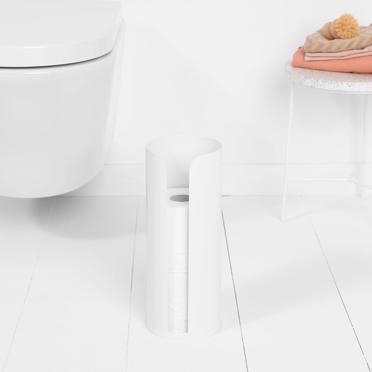 Holder for toilet paper, Metal, RENEW, Ø 13 x H 32 cm, White