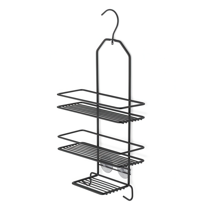 Hanging bathroom shelf, HABO LAELIA, 25 x 10 x H 43,5 cm, Black