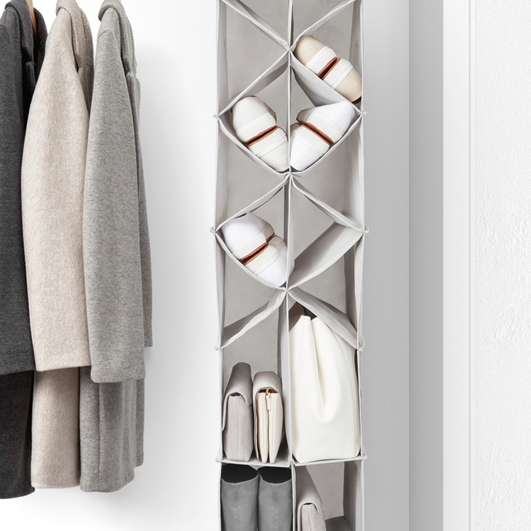 Hanging storage for shoes and bags, PREMIUM COLGDOR PARA ZAPATOS, 30 x 30 x H 142,5 cm, Light Grey 