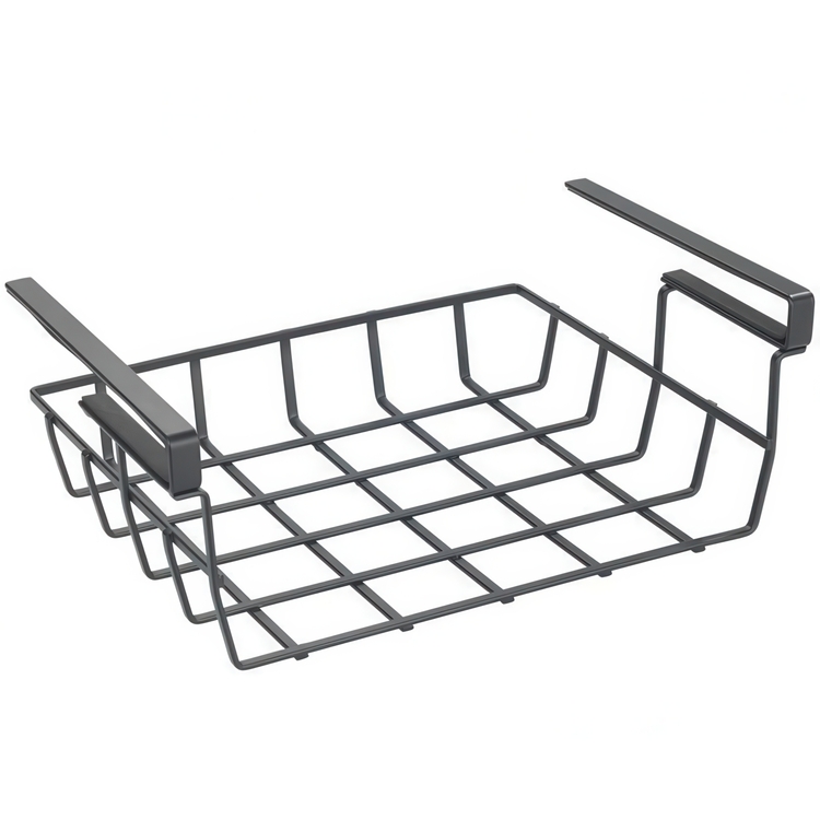 Hanging basket, Under shelf, PREMIUM PANTRY BASKET, 34 x 25 x H 13 cm, Black