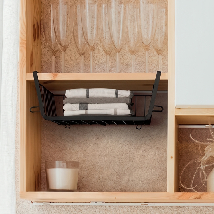 Hanging basket, Stackable, ÉTAGÈRE À SUSPENDRE, 31,5 x 31 x H 12 cm, Black