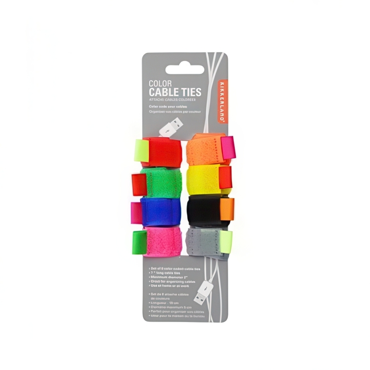 Cable ties for labeling and order, CABLE TIES, 8 pcs, Kikkerland, Multicolour