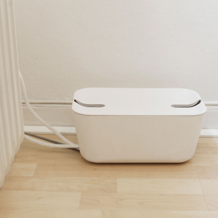 Cable organizer, BOSIGN, Medium, 30 x 18 x H 13,5 cm, White