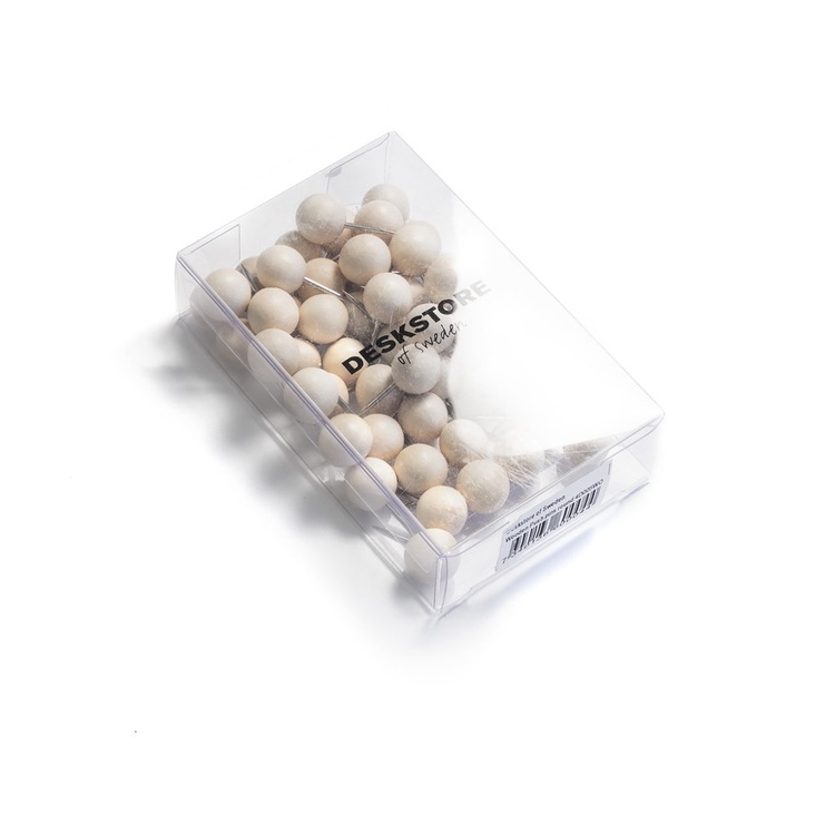 Push Pins, Set of 50, WOOD, Deskstore, Ø 0,9 cm, Nature