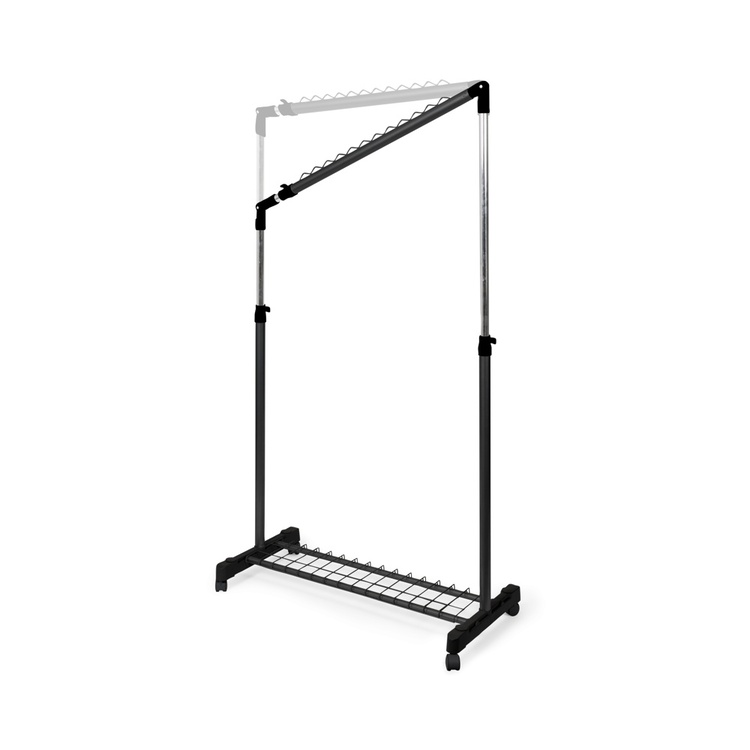 Mobile clothing rack, Adjustable, UNDER STAIRS, 91,5 x 42 x H 102 - 170 cm, Black / Silver