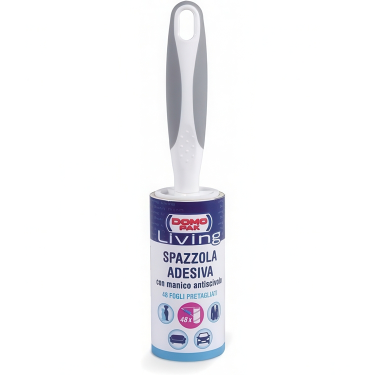 Lint remover, Non slip Handle, SPAZZOLA ADESIVA, 48 sheets, White / grey