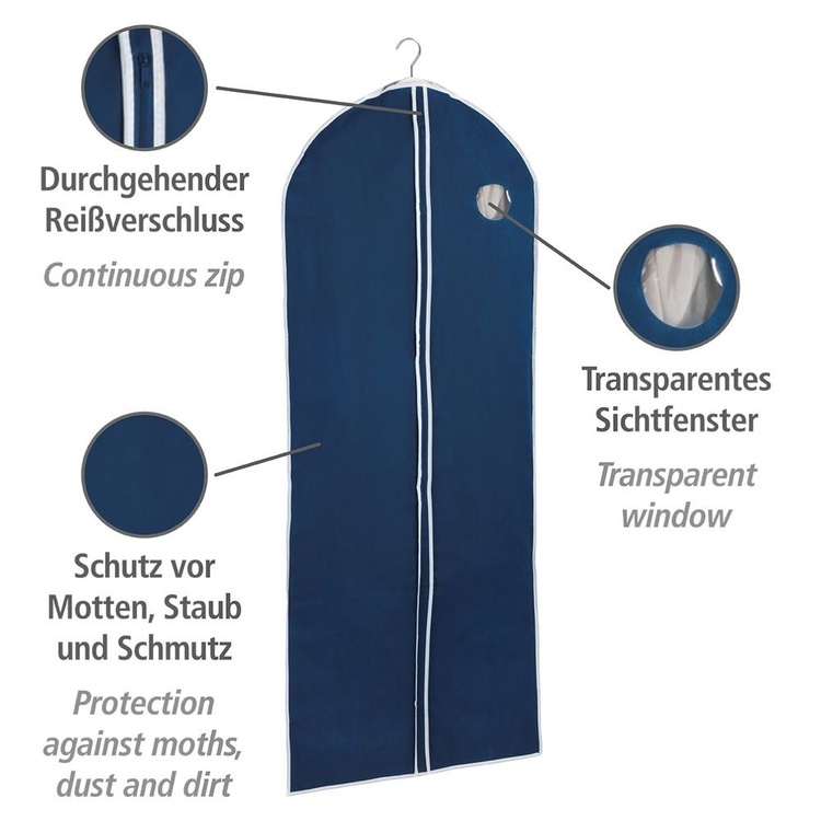 Garment bag, Extra Long, AIR, 60 x H 150 , Blue