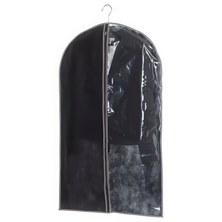 Garment bag, Short, SUIT COVER, 60 x H 100, Black/ Transparent