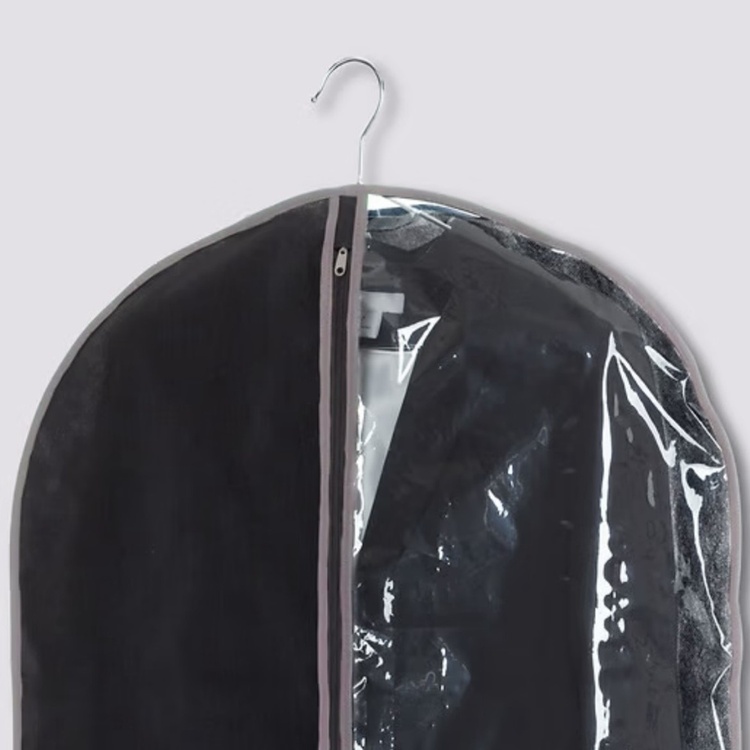 Garment bag, Short, SUIT COVER, 60 x H 100, Black/ Transparent