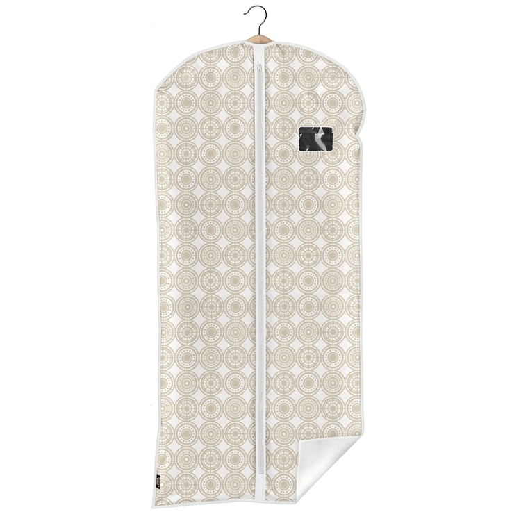 Dress cover / Garment bag, Long, ELLA SAND, 60 x H135 cm, White / beige