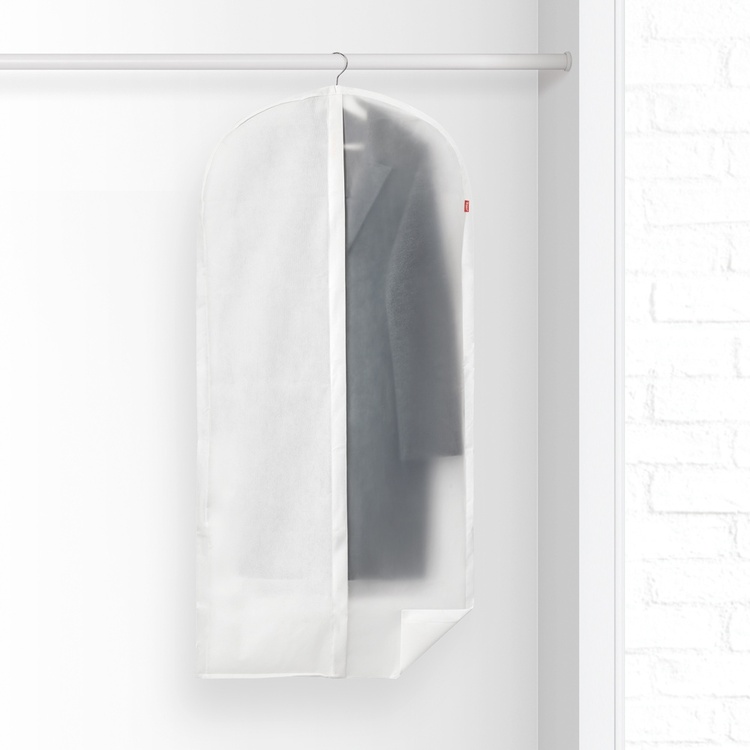 Garment bag, Long, NON WOVEN, 0 x 5 x H 135, Transparent / White