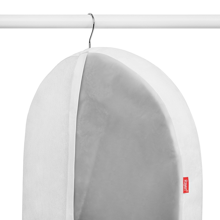 Garment bag, Long, NON WOVEN, 0 x 5 x H 135, Transparent / White