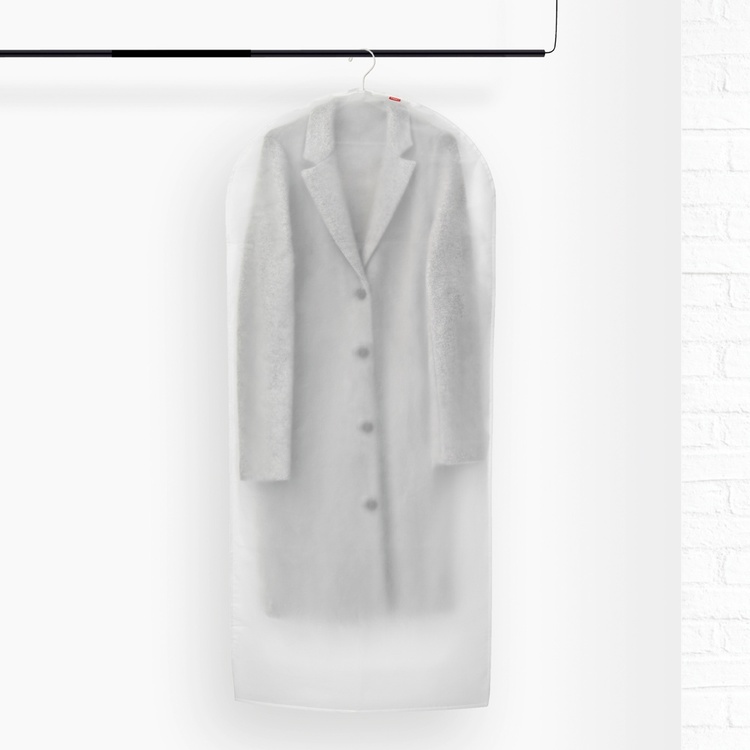 Dress cover / Garment bag, Long, MILKY WHIT MEDIUM , 60 x H 135, Transparent / Milky White