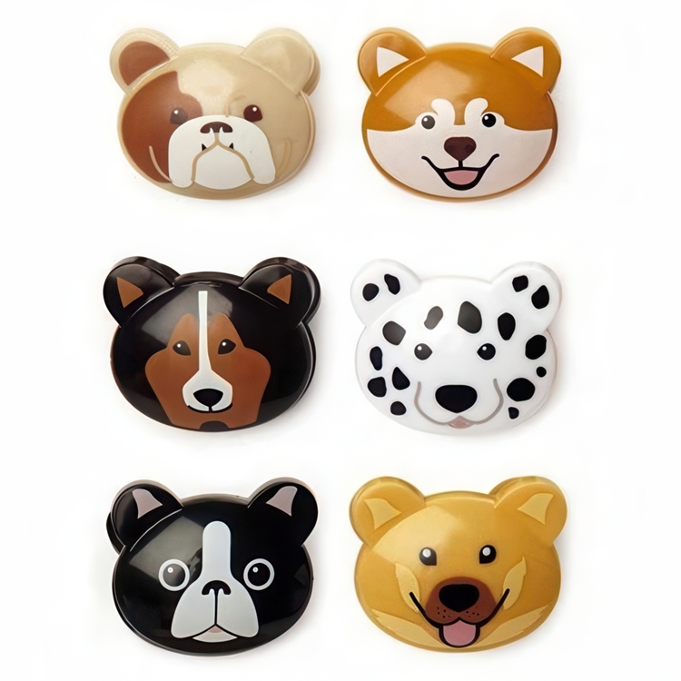 Bag clips 6-pack, dogs, binoculars