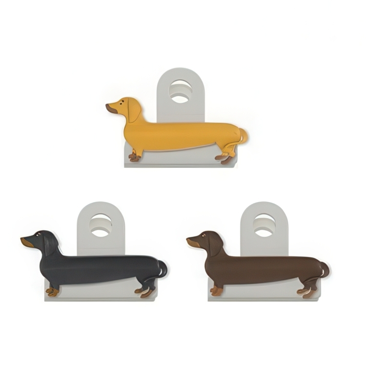 Clamps, Dachshund, DOG BAG CLIPS, 3 pieces, Kikkerland, Assorted