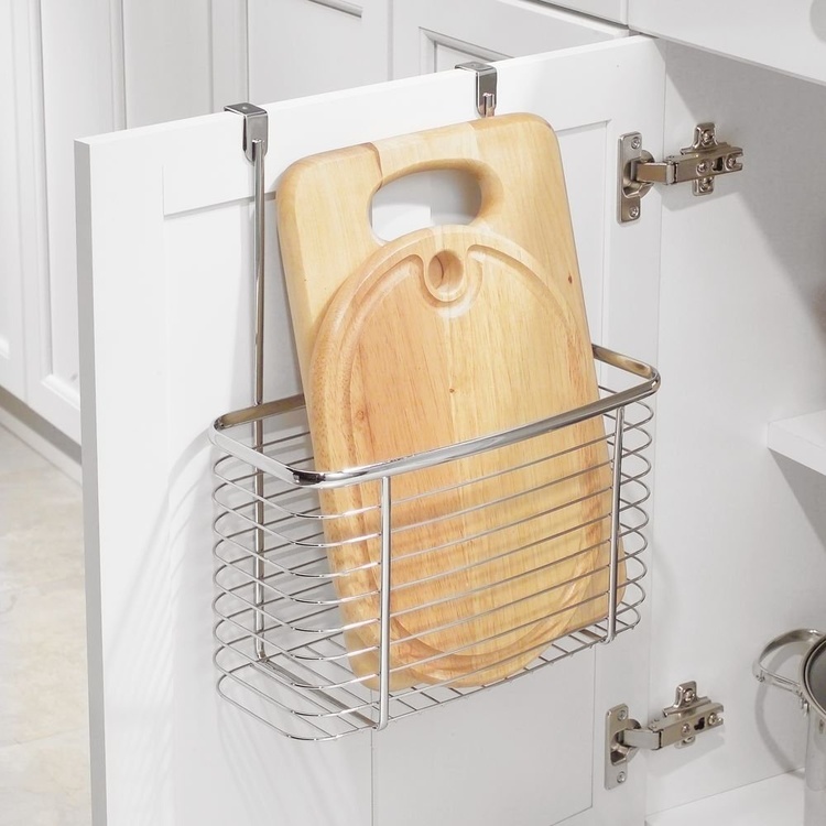 Basket for cabinet door, High, ID CABINET BASKET, 15 x 28 x H 35 cm,Silver