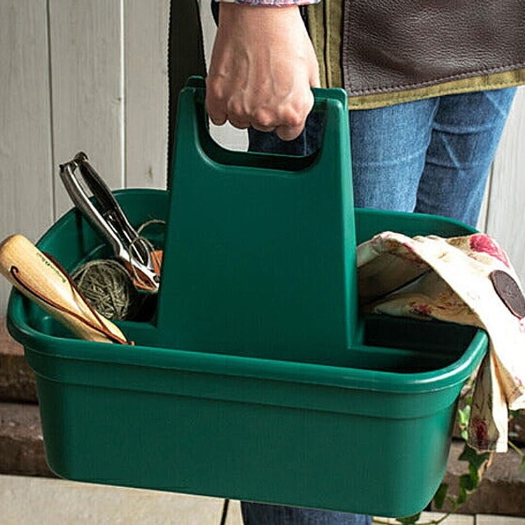 Basket with tall handle, HOME & GARDEN TIDY, 40 x 30 x H 30 cm, Green