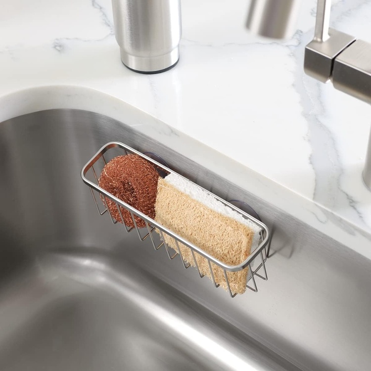 Suction kitchen sink basket, LARGE SINK CENTER, Silver