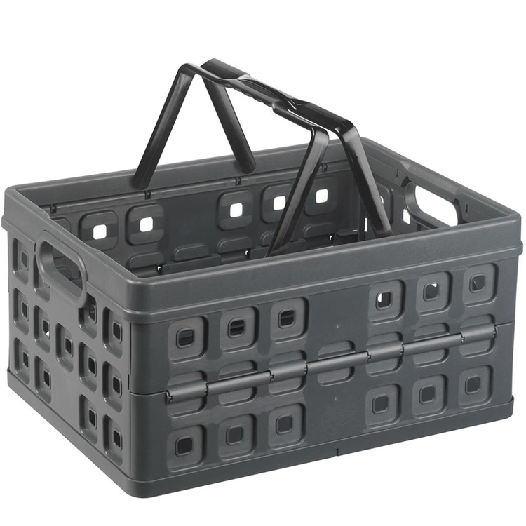 Basket, Foldable, With handle, 32 L, LARGE VOUWKRAT, 49 x 36 x H24,5 cm, Dark Grey