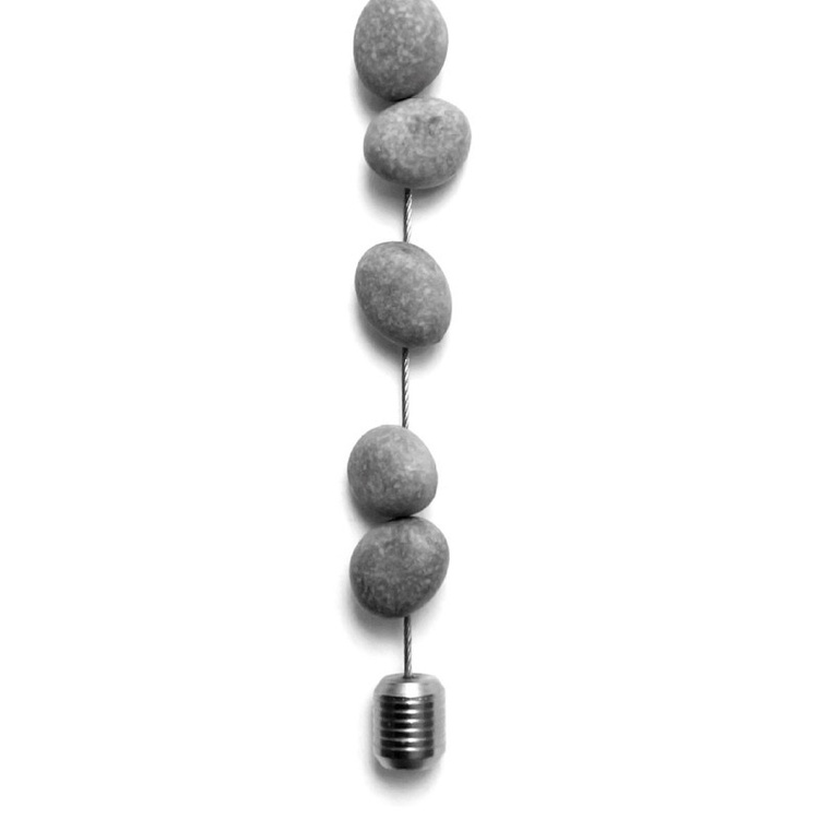 Magnetic card holder with 8 magnets, STONE, 150 cm, Silver / Grey